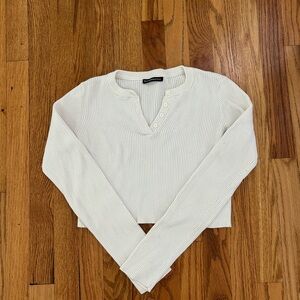 Delilah White Knit Long Sleeve Top